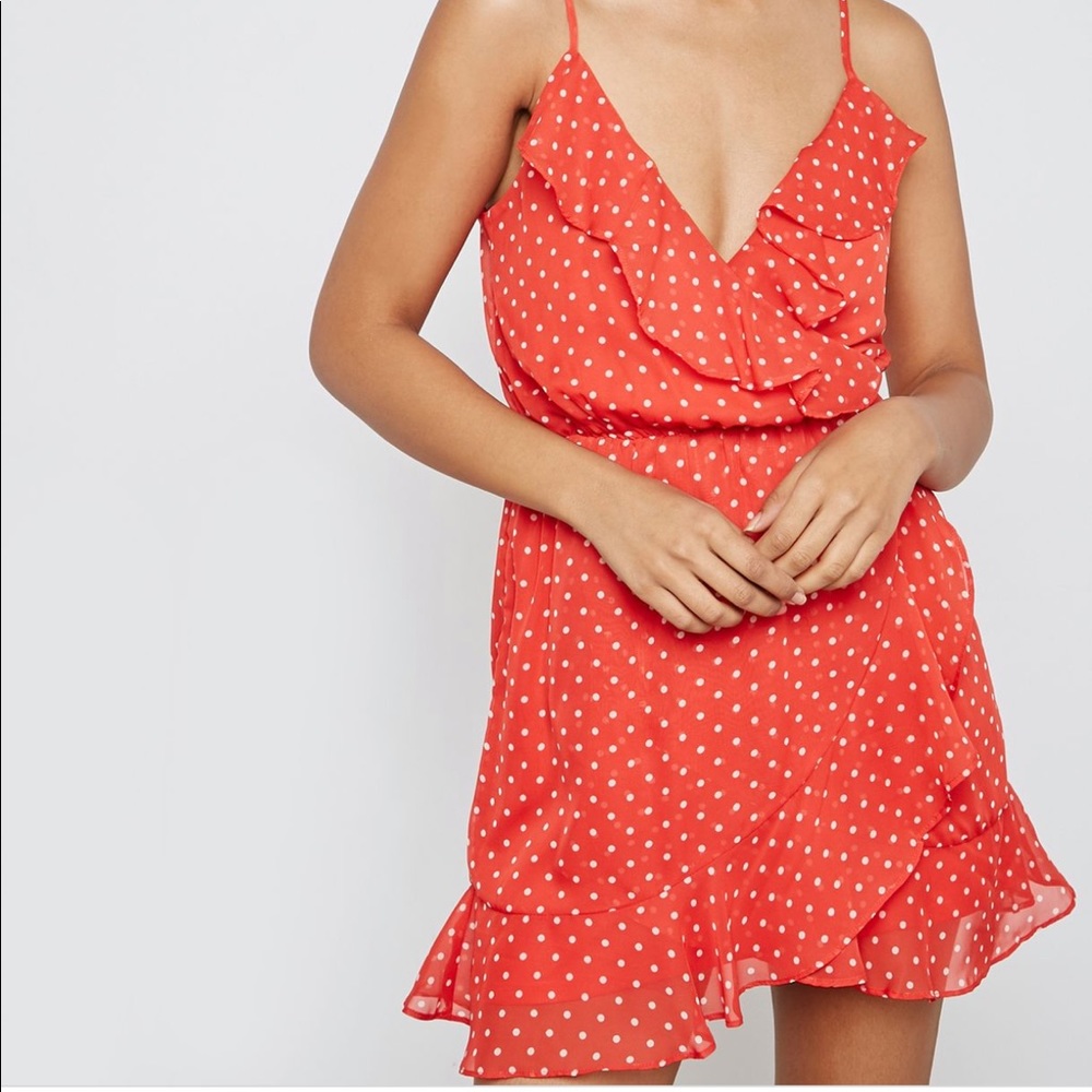 Polka dot red and white summer dress